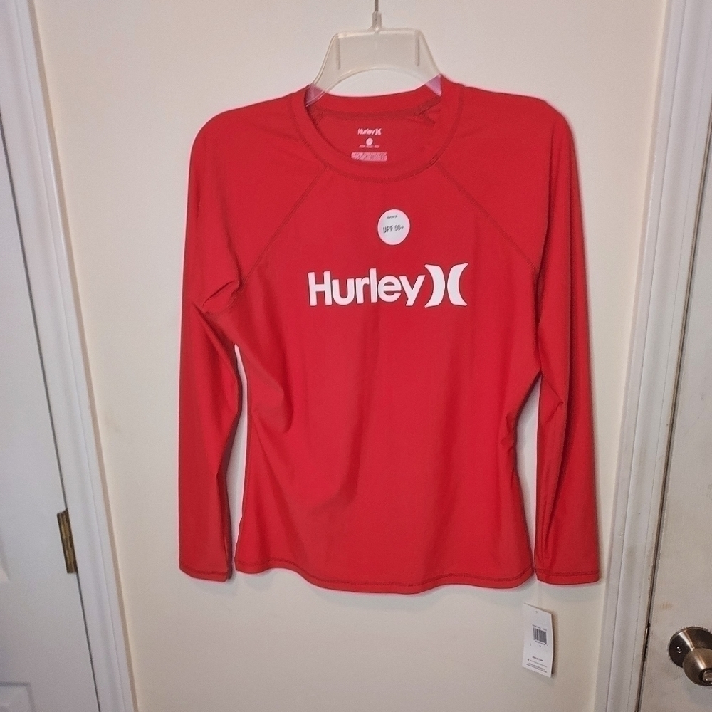 HURLEY red rash guard shirt